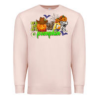 Pale Pink howdy halloween pumpkins Premium Sweatshirt - AdoDesignShop