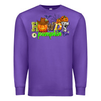 Purple howdy halloween pumpkins Premium Sweatshirt - AdoDesignShop