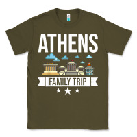 Army Green Athens Greece City Trip Skyline Map Travel Classic Tee - maiPhamDesign