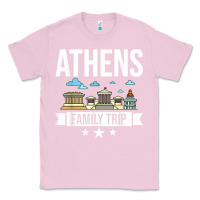 Bubblegum Pink Athens Greece City Trip Skyline Map Travel Classic Tee - maiPhamDesign