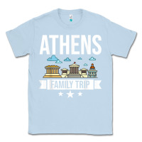 Dusty Blue Athens Greece City Trip Skyline Map Travel Classic Tee - maiPhamDesign