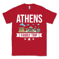 Red Athens Greece City Trip Skyline Map Travel Classic Tee - maiPhamDesign