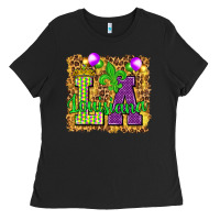 Black Louisiana leopard with balloons Ladies Tee - HowdyJamesFarm
