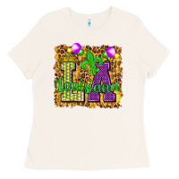 Bone Louisiana leopard with balloons Ladies Tee - HowdyJamesFarm