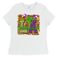 White Louisiana leopard with balloons Ladies Tee - HowdyJamesFarm