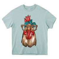 Arona chicken with bandana and leopard Heavy Core Tee - texasbilliewilder