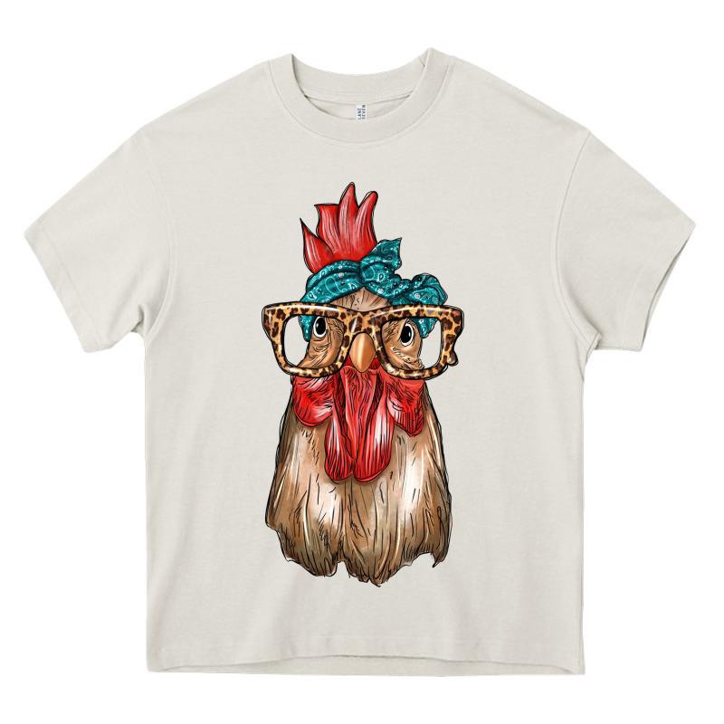 Chicken With Bandana And Leopard Heavy Core Tee by texasbilliewilder | Teevron