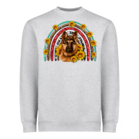Heather Grey german shepherd rainbow Heavyweight Sweatshirt - Artiststas