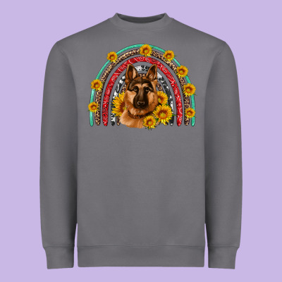 German Shepherd Rainbow Heavyweight Sweatshirt Designed By Artiststas