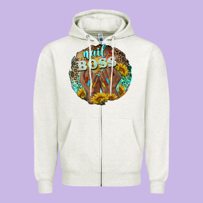 Nail Boss Zipper Hoodie Designed By Barkaloodesign