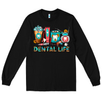 Black Dental Life Dentist Coffee Cups Long Sleeve Tee - FaDigitalArtStudio