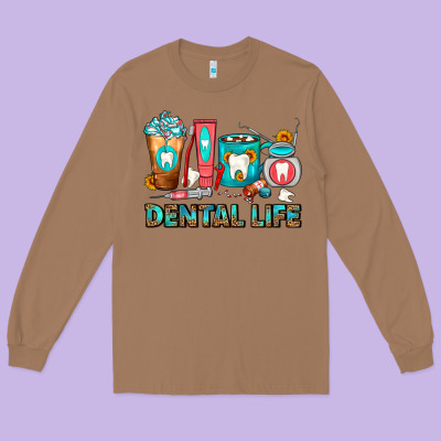 Dental Life Dentist Coffee Cups Long Sleeve Tee Designed By Fadigitalartstudio