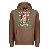 Chestnut Santa Joe Biden Happy Easter Ugly Christmas Premium Hoodie - maiPhamDesign