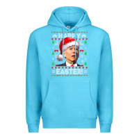 Ocean Blue Santa Joe Biden Happy Easter Ugly Christmas Premium Hoodie - maiPhamDesign
