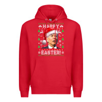 Red Santa Joe Biden Happy Easter Ugly Christmas Premium Hoodie - maiPhamDesign