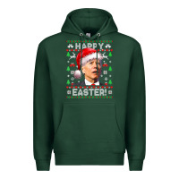 Sports Green Santa Joe Biden Happy Easter Ugly Christmas Premium Hoodie - maiPhamDesign