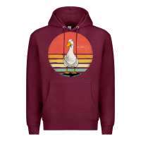 Burgundy Retro Vintage Duck Premium Hoodie - maiPhamDesign