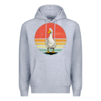 Heather Grey Retro Vintage Duck Premium Hoodie - maiPhamDesign