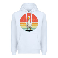 White Retro Vintage Duck Premium Hoodie - maiPhamDesign