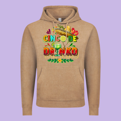 Cinco De Drinko Vintage Hoodie Designed By Fadigitalartstudio