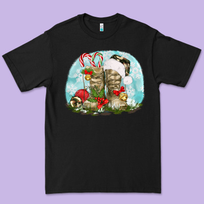 Army Boots Christmas Premium Tee Designed By Texasbilliewilder