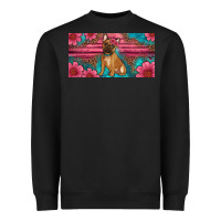 Black french bulldog floral license plate Heavyweight Sweatshirt - Artiststas