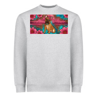 Heather Grey french bulldog floral license plate Heavyweight Sweatshirt - Artiststas