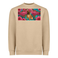 Mushroom french bulldog floral license plate Heavyweight Sweatshirt - Artiststas