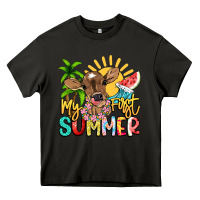 Asphalt My first summer baby cow Heavy Core Tee - NancyCooperArtShop