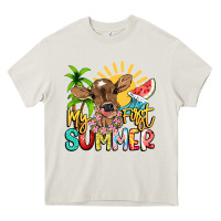 Cream My first summer baby cow Heavy Core Tee - NancyCooperArtShop
