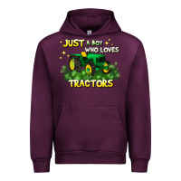 Mauve Wine just a boy who loves tractors Urban Hoodie - JahusDesignShop