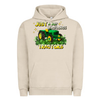 Pigment French Oak just a boy who loves tractors Urban Hoodie - JahusDesignShop