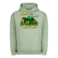 Pigment Oil Green just a boy who loves tractors Urban Hoodie - JahusDesignShop
