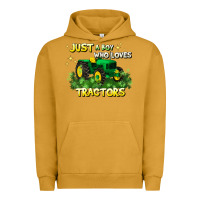 Pigment Peanut Butter just a boy who loves tractors Urban Hoodie - JahusDesignShop