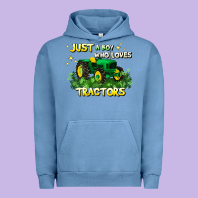 Just A Boy Who Loves Tractors Urban Hoodie Designed By Jahusdesignshop