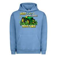 Pigment Pebble Blue just a boy who loves tractors Urban Hoodie - JahusDesignShop