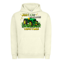 Pigment Pistachio just a boy who loves tractors Urban Hoodie - JahusDesignShop
