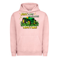 Pigment Salmon just a boy who loves tractors Urban Hoodie - JahusDesignShop
