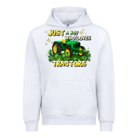 White just a boy who loves tractors Urban Hoodie - JahusDesignShop