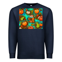Navy pumpkin spice and pumpkin Premium Sweatshirt - AdoDesignShop