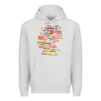 Dove Grey germany map silhouette towns cities flag berlin travel t shirt Premium Hoodie - maiPhamDesign