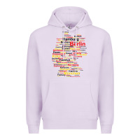 Lilac germany map silhouette towns cities flag berlin travel t shirt Premium Hoodie - maiPhamDesign