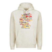 Oatmeal Heather germany map silhouette towns cities flag berlin travel t shirt Premium Hoodie - maiPhamDesign