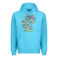 Ocean Blue germany map silhouette towns cities flag berlin travel t shirt Premium Hoodie - maiPhamDesign