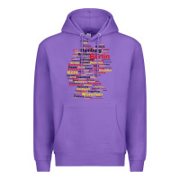 Purple germany map silhouette towns cities flag berlin travel t shirt Premium Hoodie - maiPhamDesign