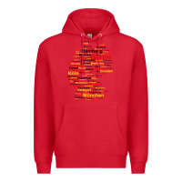 Red germany map silhouette towns cities flag berlin travel t shirt Premium Hoodie - maiPhamDesign