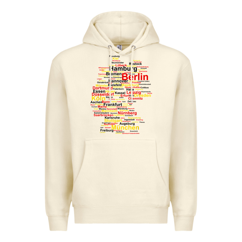 Germany Map Silhouette Towns Cities Flag Berlin Travel T Shirt Premium Hoodie by maiPhamDesign | Teevron