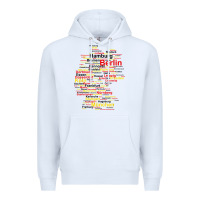 White germany map silhouette towns cities flag berlin travel t shirt Premium Hoodie - maiPhamDesign
