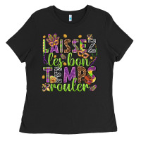 Black Loissez les bon temps rouler Ladies Tee - HowdyJamesFarm
