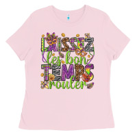 Bubblegum Pink Loissez les bon temps rouler Ladies Tee - HowdyJamesFarm